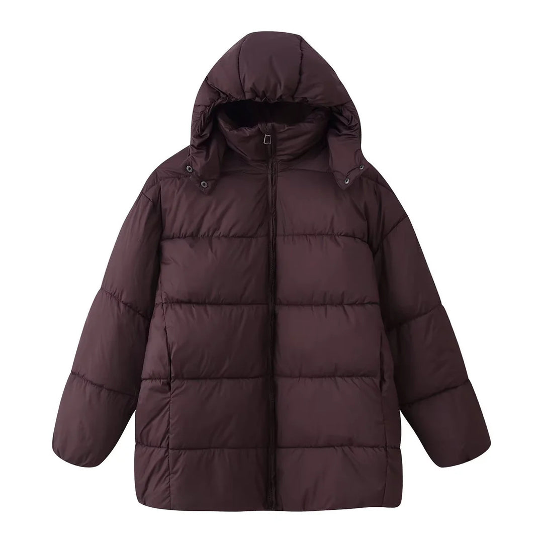 Damen nan oversized Steppjacke mit Kapuze und wärmender Thermofütterung Echo Archiv