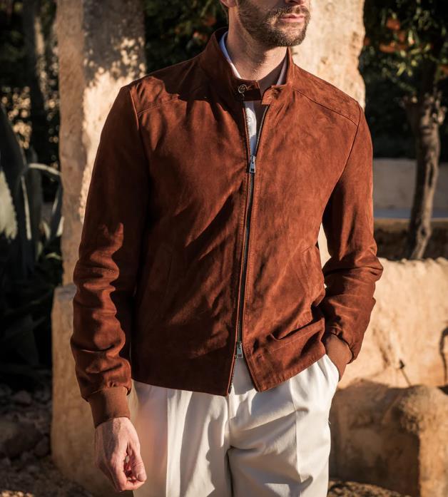 Herren luxuriöse Wildlederjacke Echoarchiv