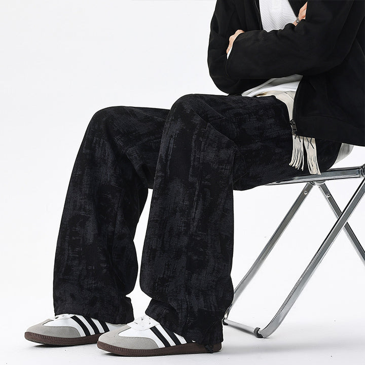 Herren Weit geschnittene Loungehose mit abstraktem Allover‑Print, elastischem Bund und Tunnelzug Echo Archiv