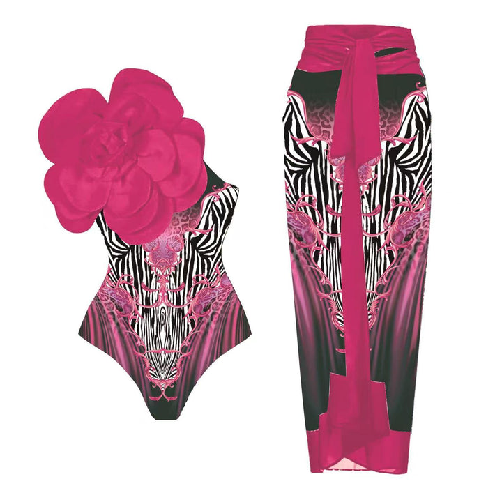 Damen Eleganter Einteiler mit kunstvoller Blumendekoration Echo Archiv
