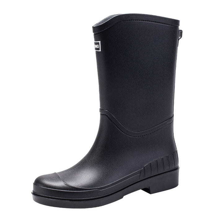Damen Mittelhohe wasserdichte Gummiregenstiefel mit rutschfester Profilsohle Echoarhiv