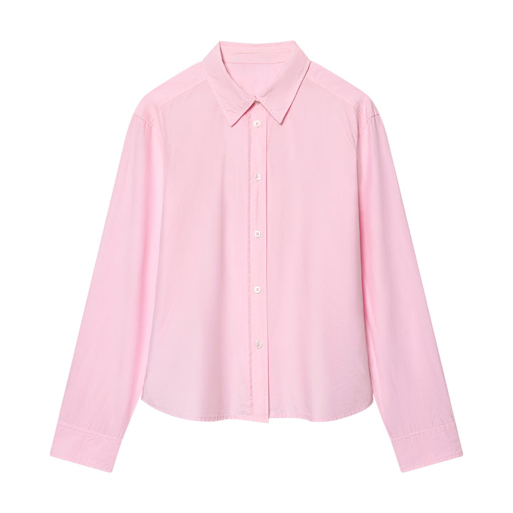 Damen nan oversized Hemdbluse mit Kentkragen, verdeckter Knopfleiste und weitem Drop-Shoulder Echo Archiv