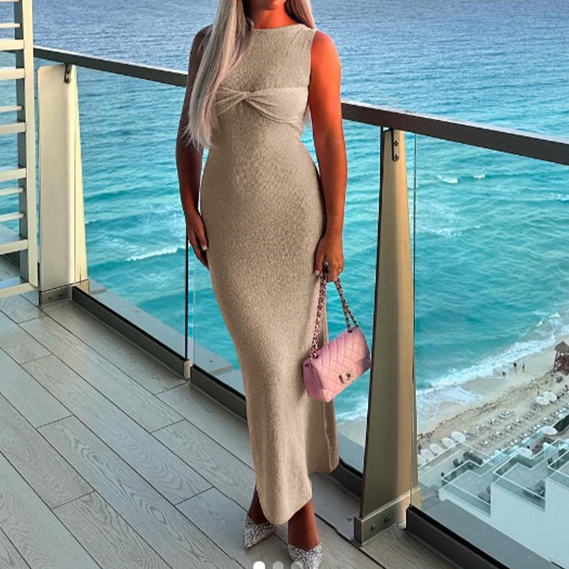 Damen Figurbetontes Maxikleid mit raffiniertem Knotendetail Echo Archiv