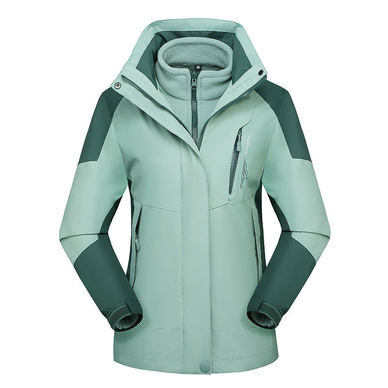 Damen vielseitige Outdoorjacke mit abnehmbarer Fleece‑Innenjacke und winddichter Softshell‑Hülle Echoarchiv