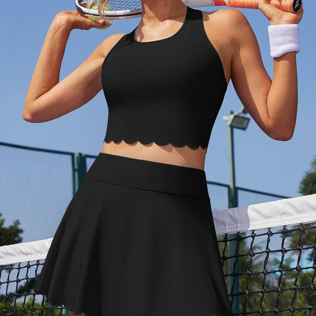 Damen Sportliches Tennis-Outfit mit gewelltem Saum Echo Archiv