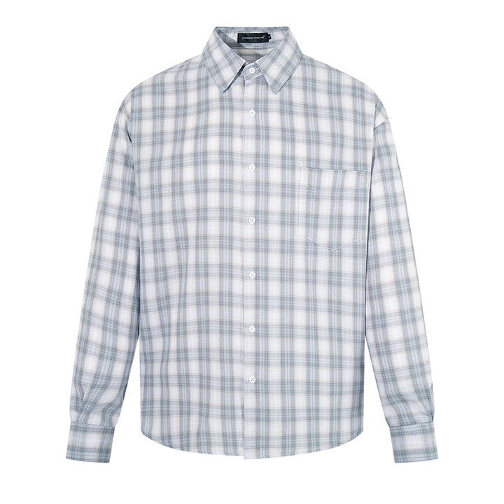 Herren Legeres Oversize-Hemd mit Karomuster, klassischem Hemdkragen und Brusttasche Echoarchiv