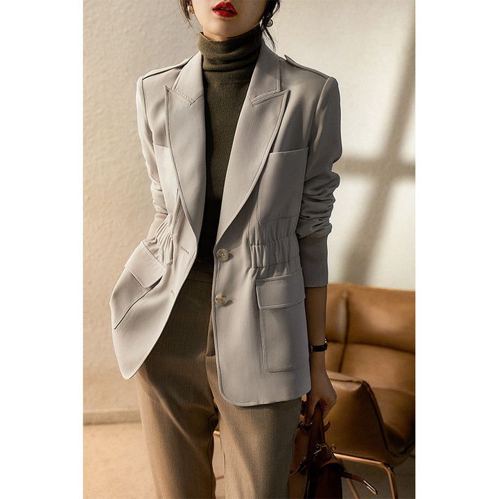 Damen Eleganter Tailored Blazer mit Taschen Echoarchiv