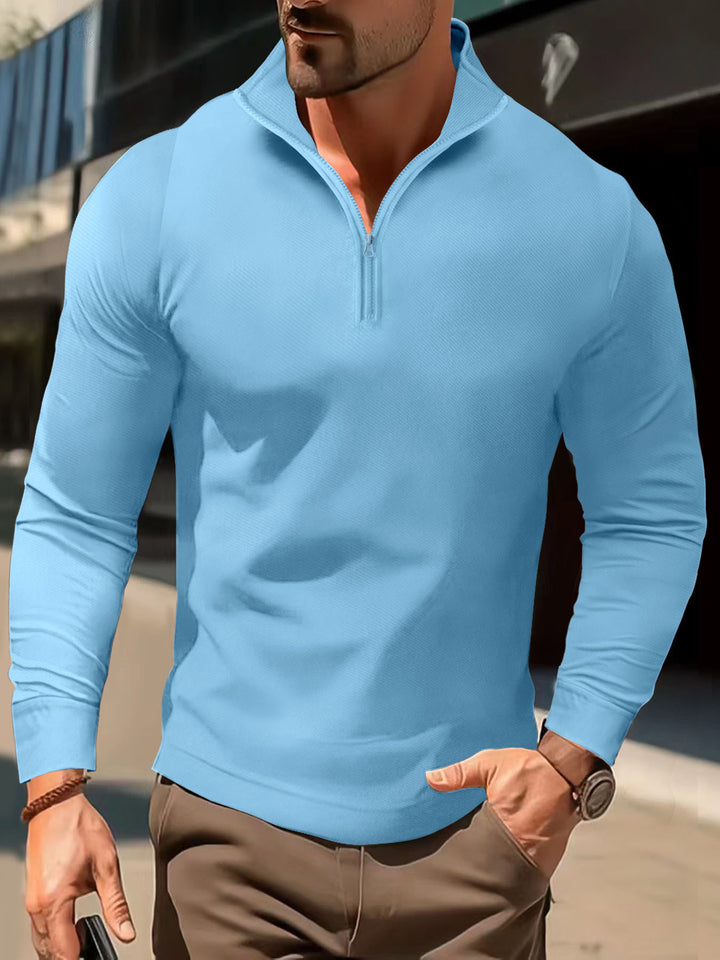 Herren Sportliches Langarmshirt mit halben Reißverschluss Echoarchiv