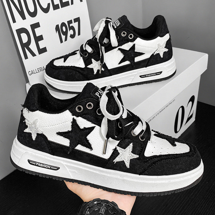 Unisex modische Plateausneaker mit Sternapplikationen, gepolstertem Einstieg und griffiger Profilsohle – Norré