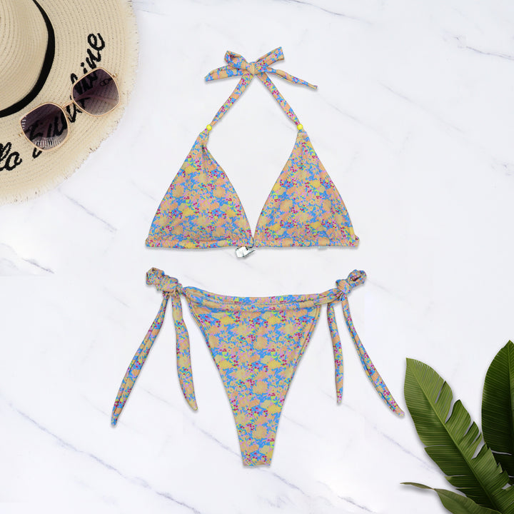 Damen Triangel-Bikini mit buntem Blumenmuster und verstellbaren Trägern Echo Archiv