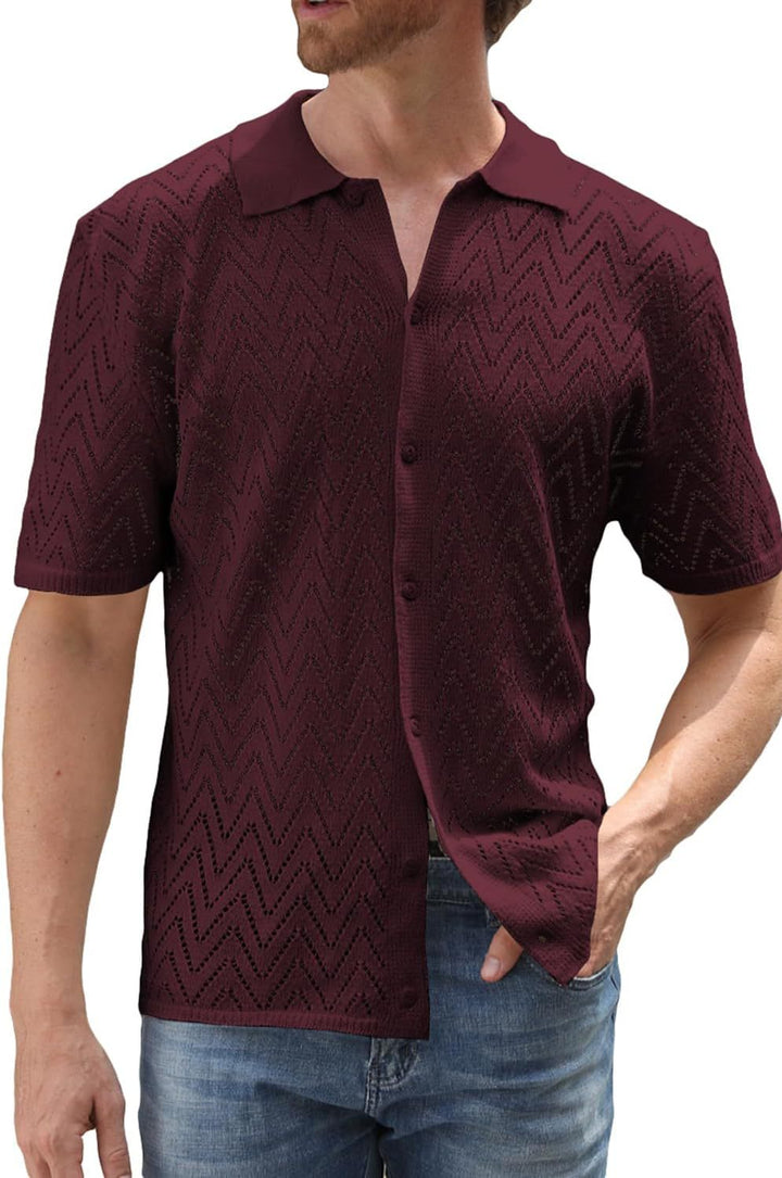 Herren Kurzarm Strickshirt Echoarchiv