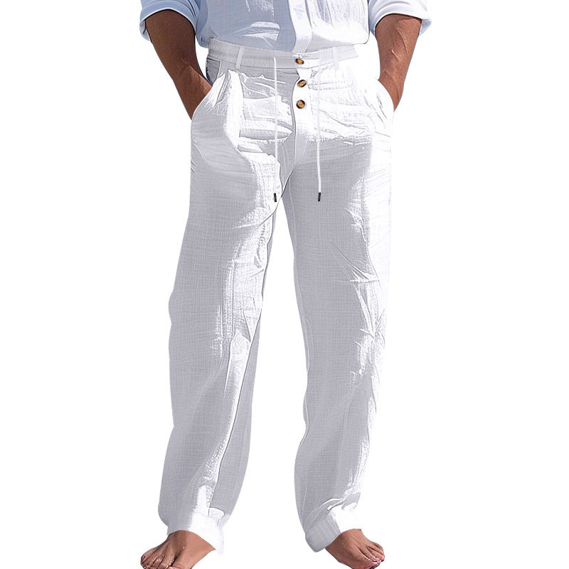 Herren lässige Hose mit hohem Bund und bequemen Taschen Echoarchiv
