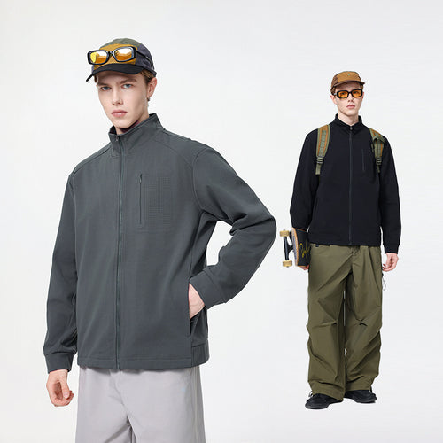 Herren Technische Softshell-Trainingsjacke mit Stehkragen, Brustreißverschluss und atmungsaktiver Struktur Echo Archiv