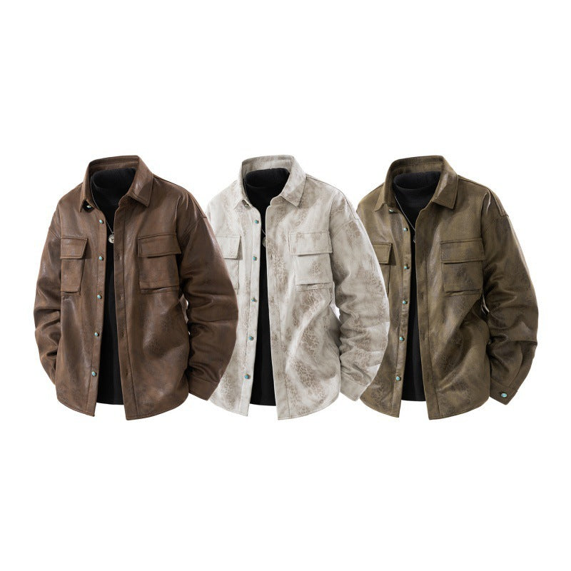 Herren Lässige Lederjacke Echo Archiv
