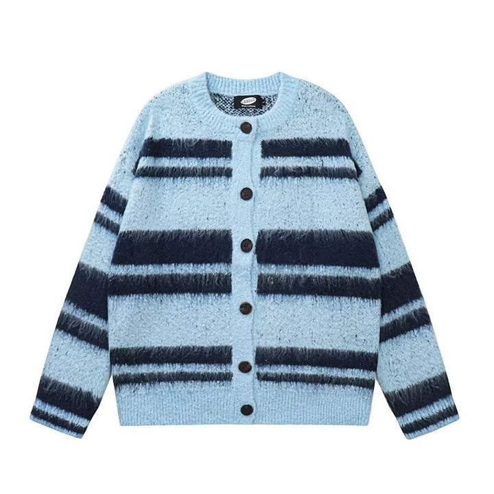 Damen Kuschelige Strickjacke mit Streifen Echoarchiv