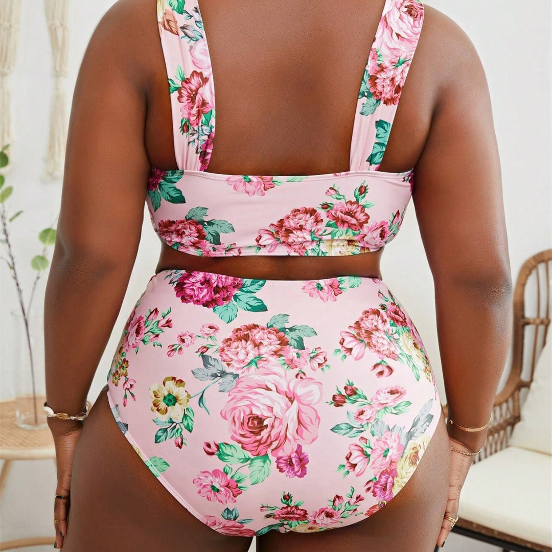 Damen Hochtailliertes Bikini-Set mit floralem Design Echo Archiv