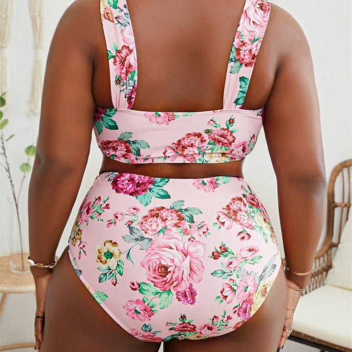 Damen Hochtailliertes Bikini-Set mit floralem Design Echo Archiv