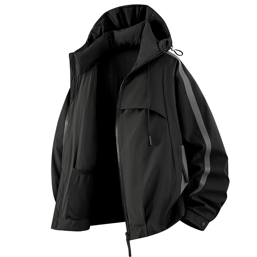 Unisex gefütterte Outdoor-Utility-Jacke mit Kapuze und reflektierenden Streifen Echo Archiv