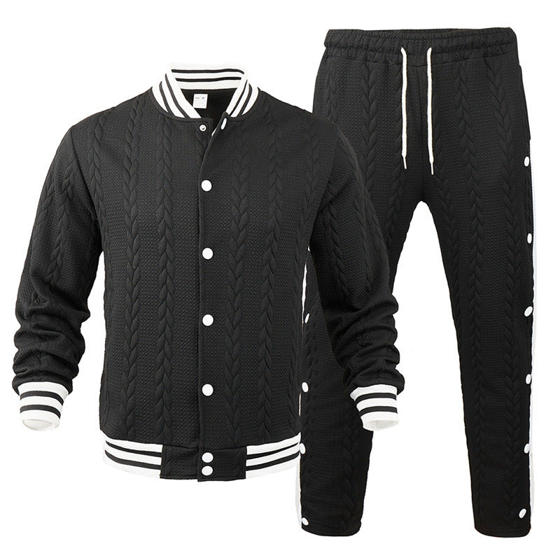 Herren Sportswear-Bomberjacke mit strukturiertem Design und Kontraststreifen Echoarchiv