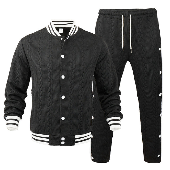 Herren Sportswear-Bomberjacke mit strukturiertem Design und Kontraststreifen Echoarchiv