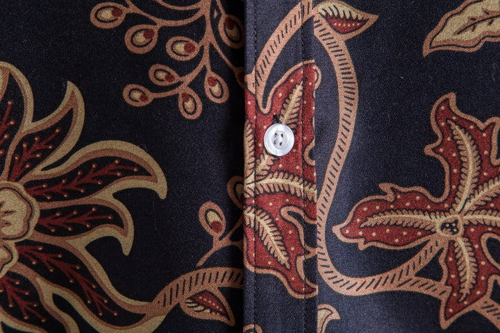 Herren Kurzarmhemd mit floralen Mustern und bequemer Passform Echoarchiv