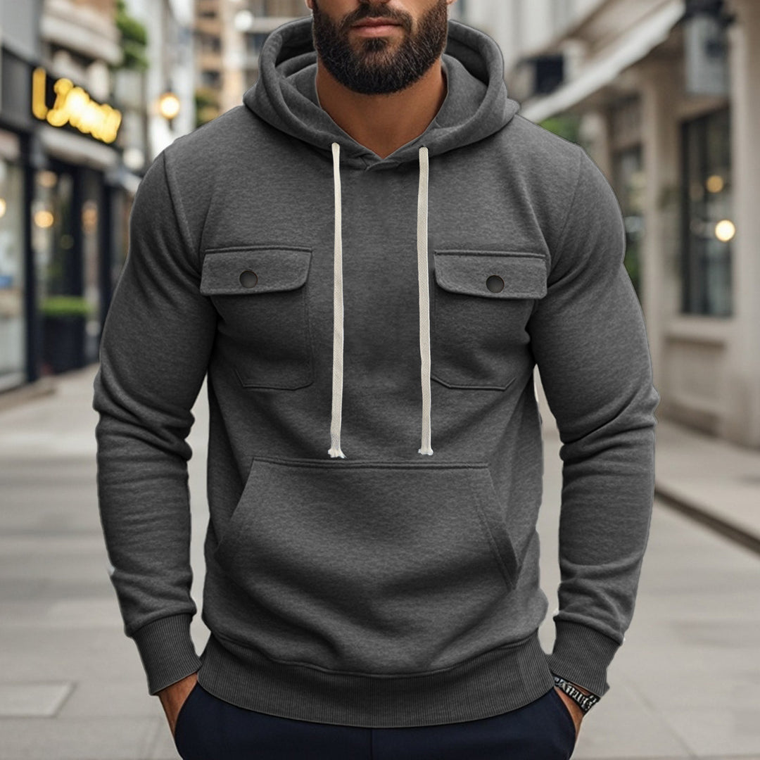 Herren Kapuzenpullover mit modernen Taschen und elastischen Bündchen Echoarchiv
