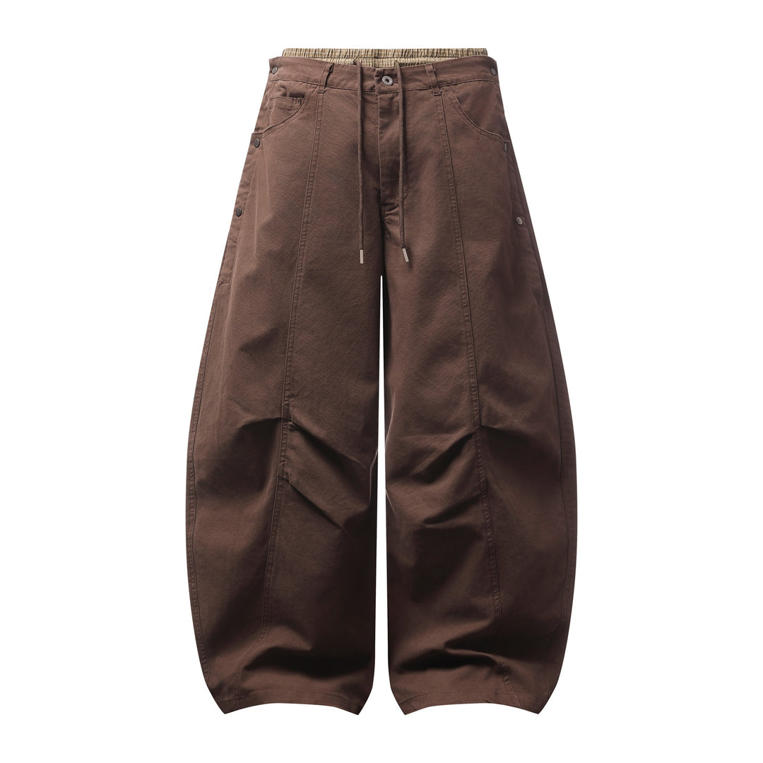 Damen Weite Culotte-Hose mit elastischem Tunnelzugbund und Cargo-Details Echoarchiv