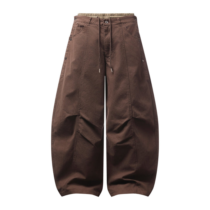 Damen Weite Culotte-Hose mit elastischem Tunnelzugbund und Cargo-Details Echoarchiv