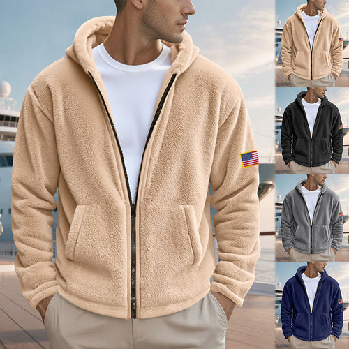 Herren Fleece-Hoodie mit praktischen Taschen und modernem Reißverschluss Echoarchiv