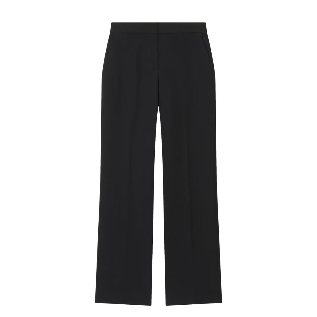 Damen Weite High‑Waist-Hose mit elastischem Bund, Bügelfalte und Seitentaschen Echoarchiv