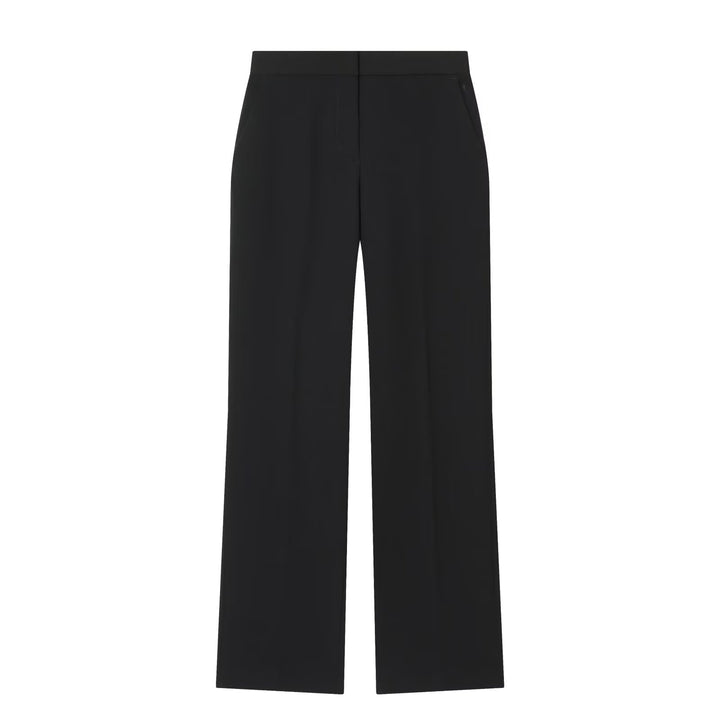 Damen Weite High‑Waist-Hose mit elastischem Bund, Bügelfalte und Seitentaschen Echoarchiv