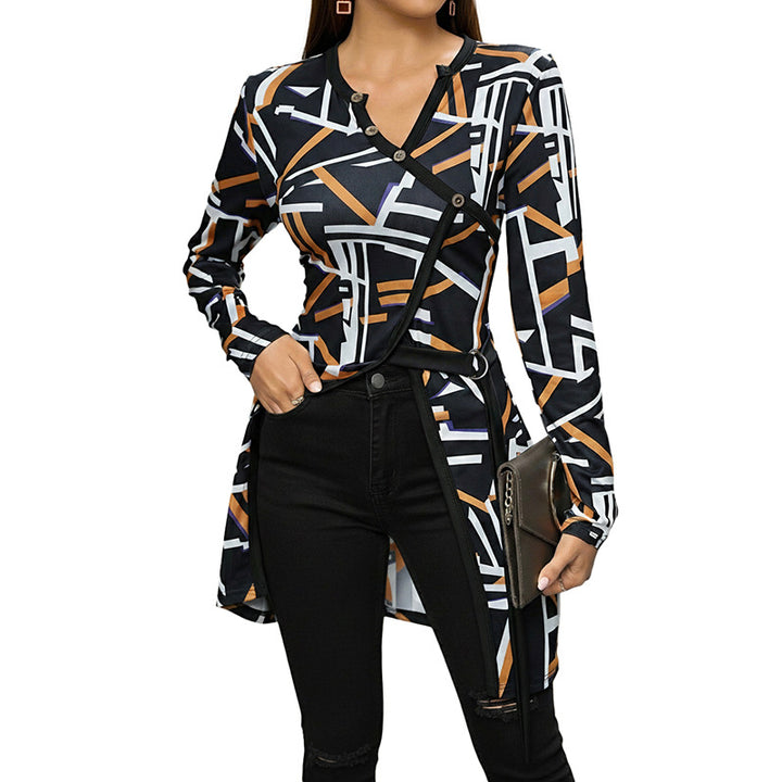 Damen Modischer Oversized Cardigan mit grafischem Muster Echo Archiv