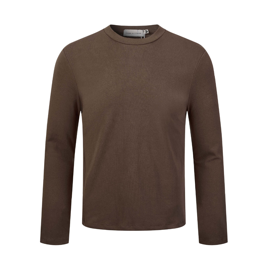 Unisex Feines Langarm-Basicshirt mit Rundhals und schmaler Passform Echoarchiv