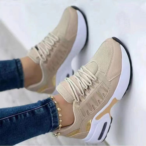 Damen nan sportive Plateau-Sneaker mit sichtbarem Luftkissen, gepolstertem Komfortfußbett und atmungsaktivem Mesh-Detail Echo Archiv