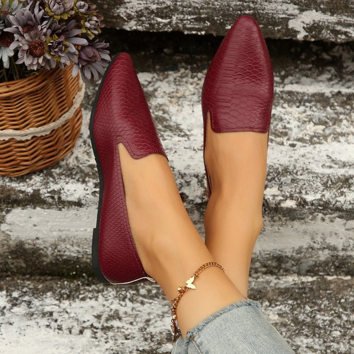 Damen  flexible Keil-Slipper mit Schlangenprägung, gepolstertem Komfortfußbett und rutschfester Gummisohle Echo Archiv