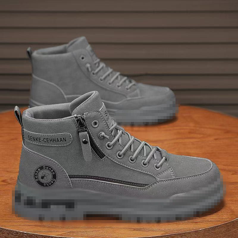 Herren knöchelhohe Sneaker-Boots aus Veloursleder mit Reißverschluss und profilierter Gummisohle Echoarhiv – Tavélo