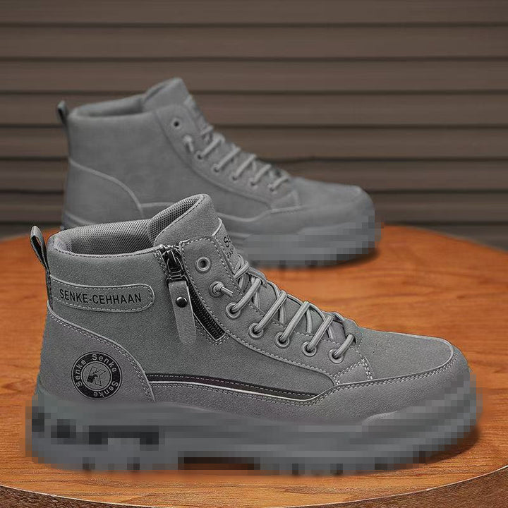 Herren knöchelhohe Sneaker-Boots aus Veloursleder mit Reißverschluss und profilierter Gummisohle Echoarhiv – Tavélo