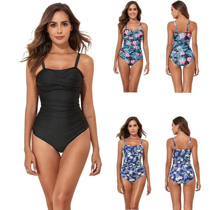 Damen Einteiler Badeanzug mit floralem Design und figurformender Wirkung Echo Archiv