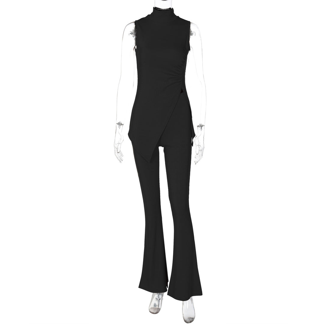 Damen elegant geschnittenes Einteiler-Set mit asymmetrischem Design und Stehkragen Echo Archiv