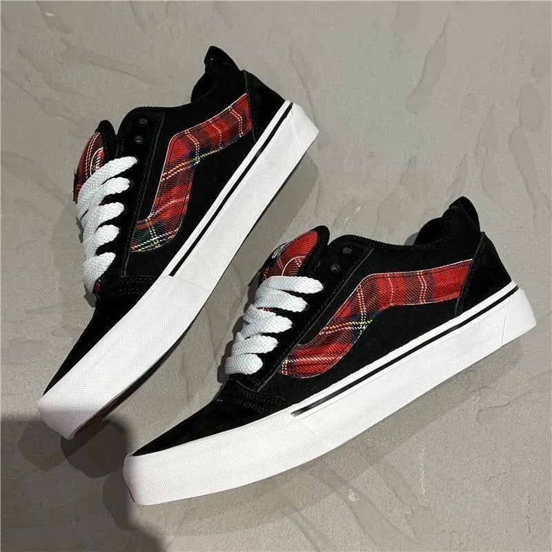 Damen Sneakers mit kariertem Obermaterial und robustem Veloursleder Echo Archiv