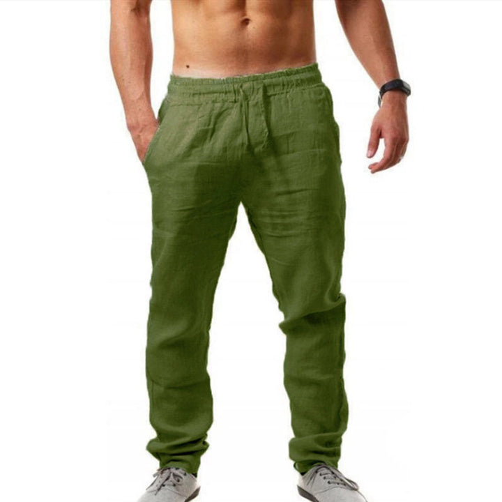 Herren nan leichte Leinenhose mit elastischem Bund tapered Schnitt Echo Archiv