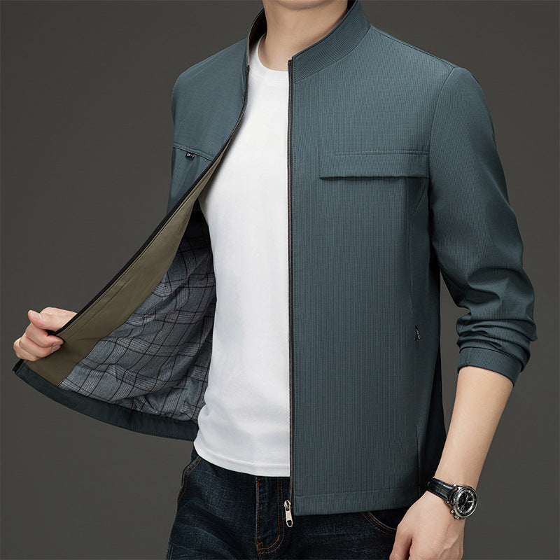 Herren elegante und sportliche Übergangsjacke mit Stehkragen Echoarchiv