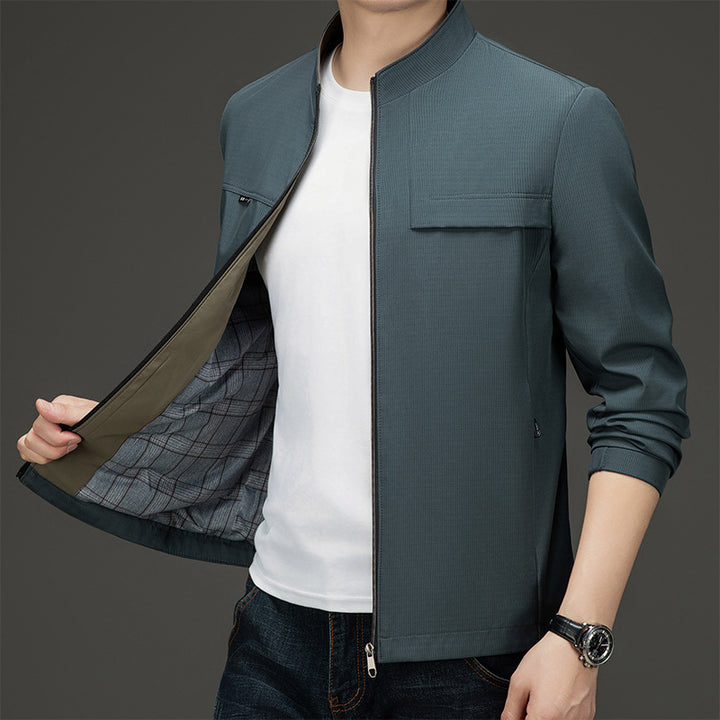 Herren elegante und sportliche Übergangsjacke mit Stehkragen Echoarchiv