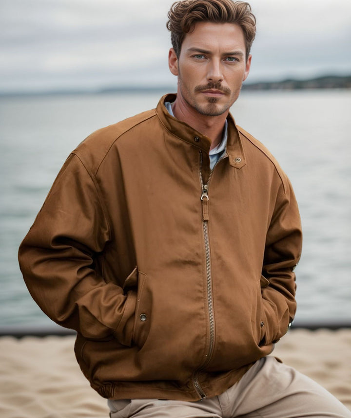 Herren funktionale Freizeitjacke im sportlichen Design mit gerundetem Kragen Echoarchiv