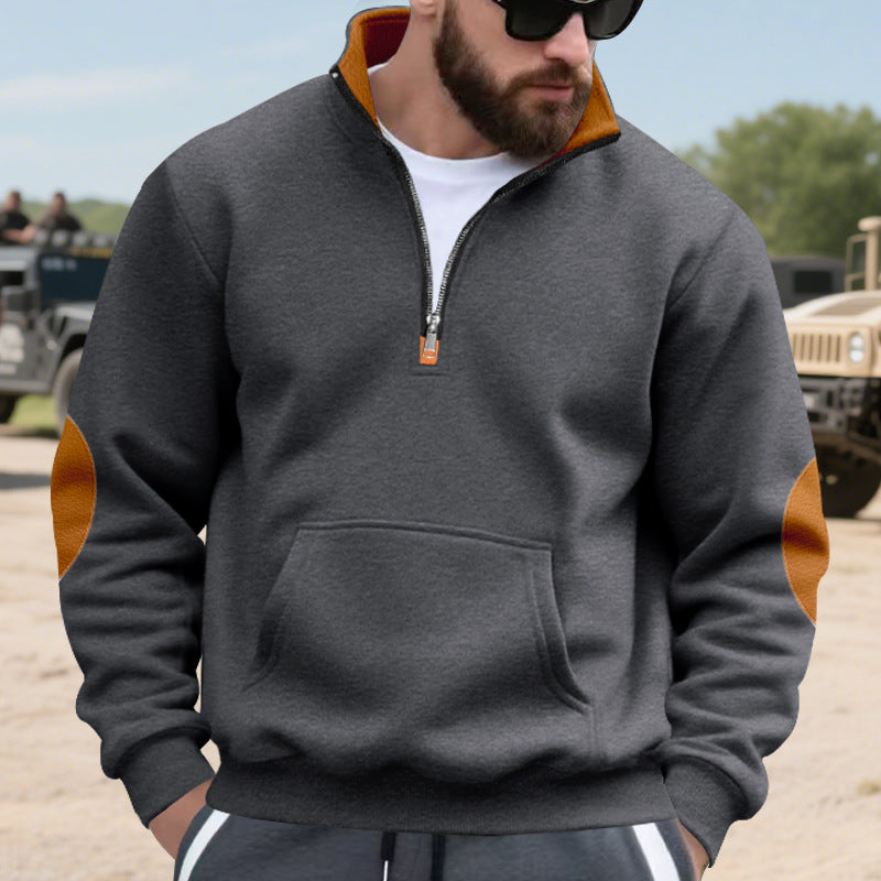 Herren eleganter Fleece-Pullover mit hohem Kragen und funktionalen Reißverschluss Echoarchiv