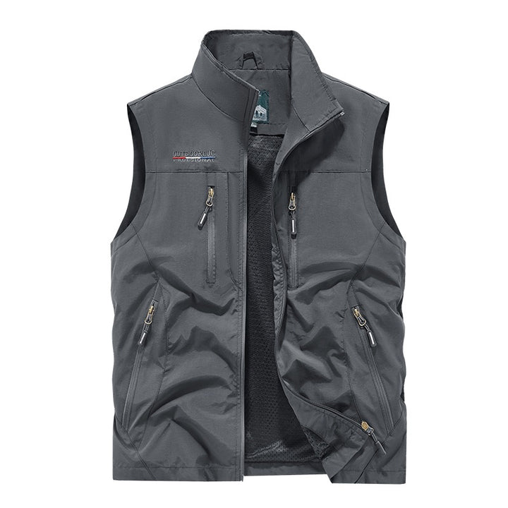 Herren Wind- und wasserabweisende Outdoor-Softshell-Weste mit Reißverschluss & Multi-Taschen Echoarchiv