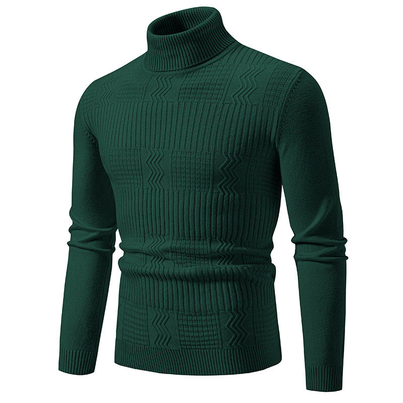 Herren Rollkragenpullover mit Strukturstrick und körpernaher Silhouette Echo Archiv