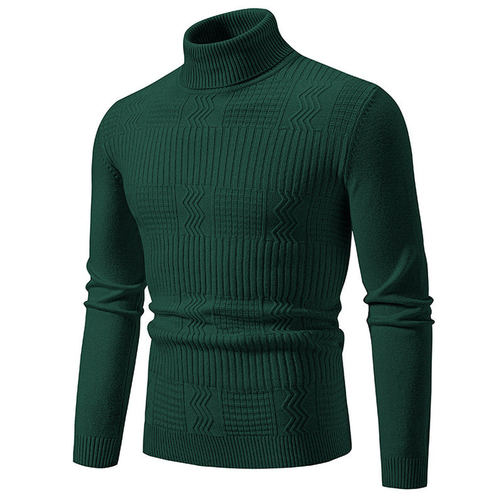 Herren Rollkragenpullover mit Strukturstrick und körpernaher Silhouette Echo Archiv