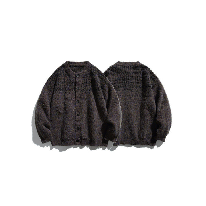 Damen Grobgestrickte Oversize-Strickjacke in Mohair‑Optik mit Rundhalsausschnitt und Knopfleiste Echo Archiv