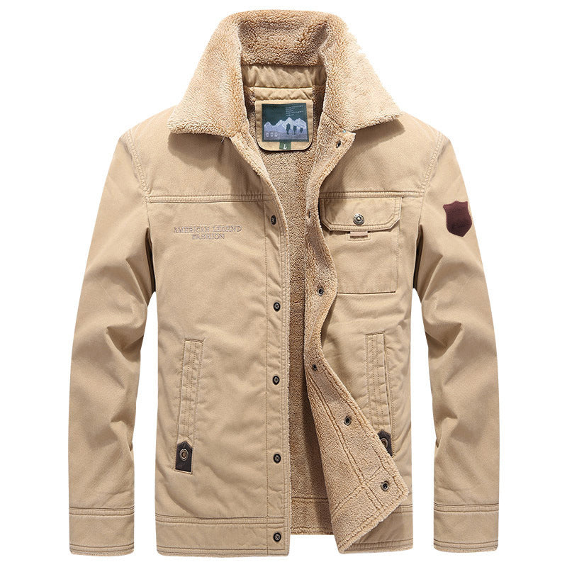 Herren nan robuste Thermo-Canvasjacke im Fieldstil mit Teddyfutter, verdeckter Druckknopfleiste und multifunktionalen Brusttaschen Echo Archiv